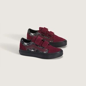 Vans Kids Burgundy and Black Sneakers